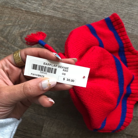 NWT Supreme earflap beanie red - Picture 5 of 5